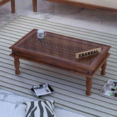Maharana Solid Sheesham Wood Coffee Table (Design 2, Natural Finish)